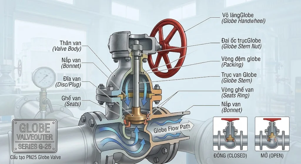 Vật liệu chế tạo PN25 Valve