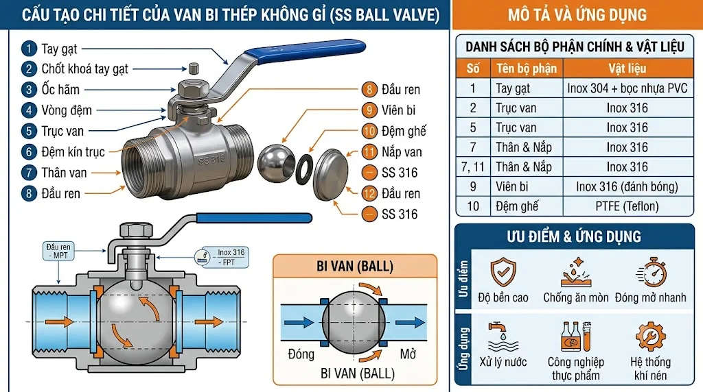 Nguyên lý hoạt động của SS Ball Valve