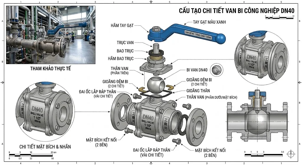 Cấu tạo của van 40
