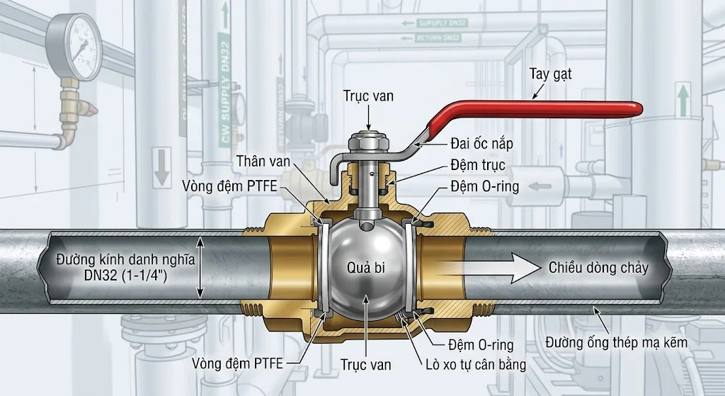 Các loại Van bi DN 32 phổ biến