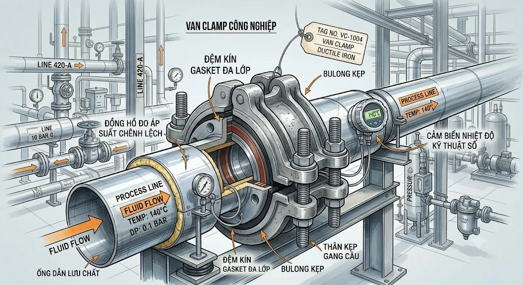 Cấu tạo của van Clamp