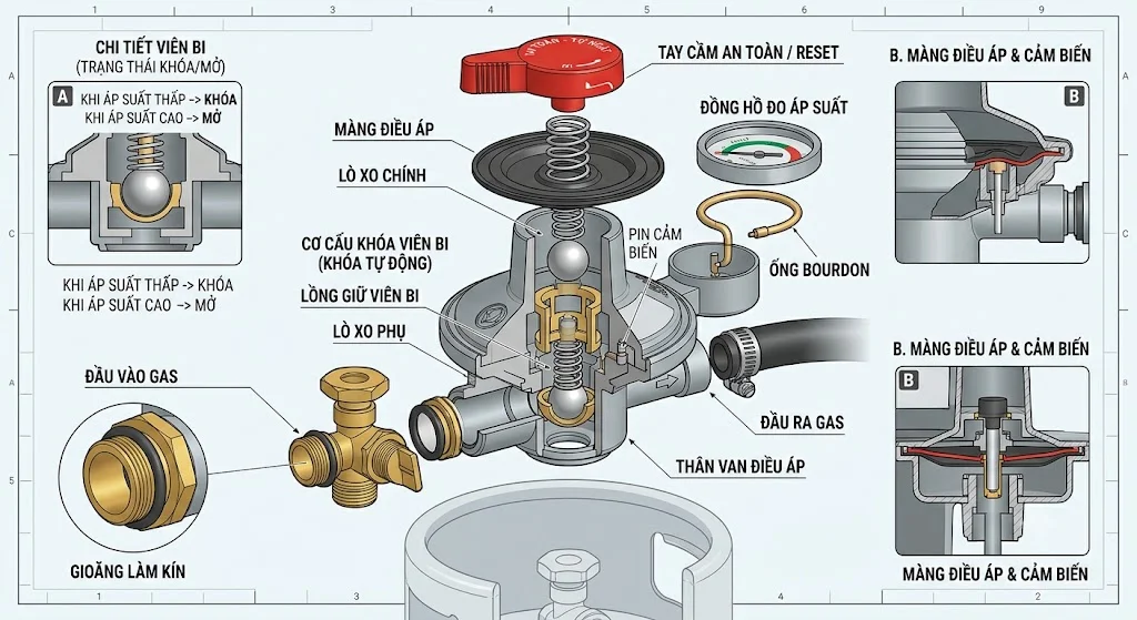 Nguyên lý hoạt động của Van gas tự ngắt