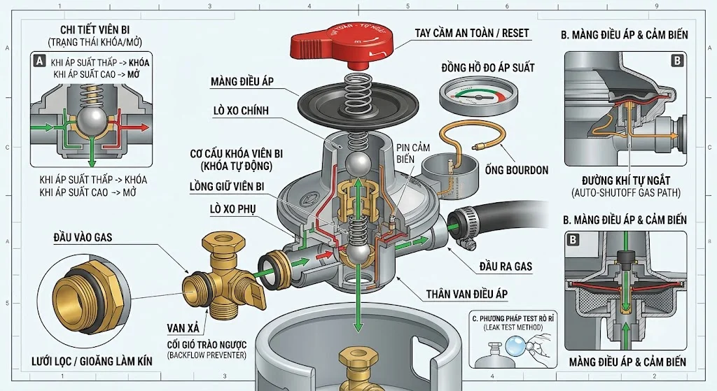 Ưu điểm của Van gas tự ngắt
