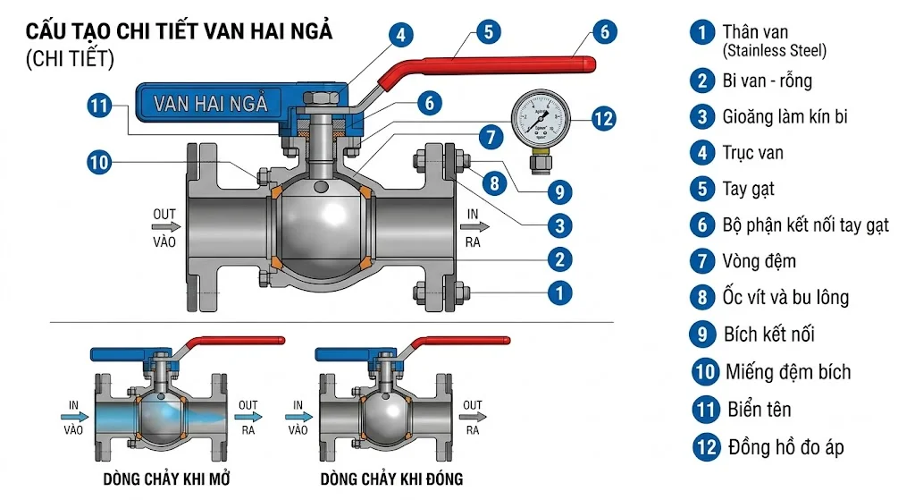 Phân loại Van 2 ngả phổ biến