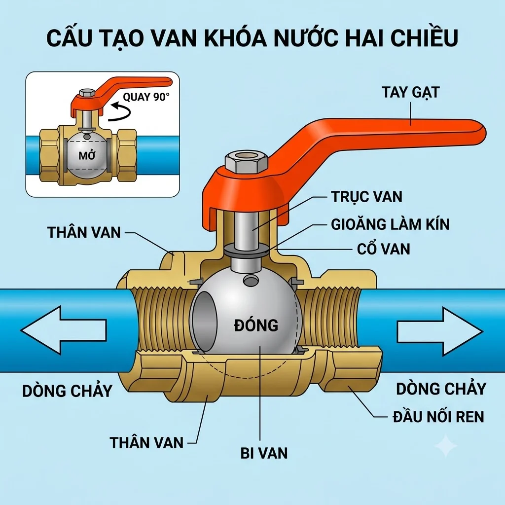 Ưu điểm của Van khóa nước 2 chiều