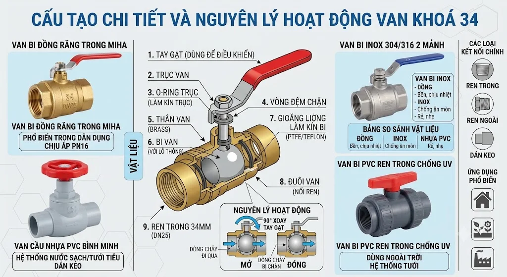 Nguyên lý hoạt động của Van khóa 34