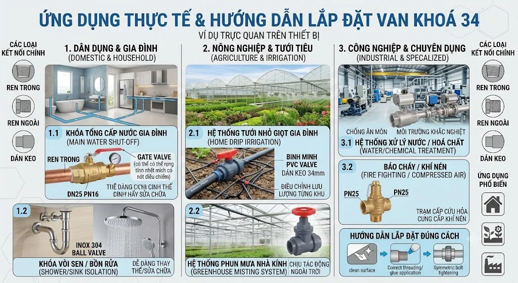 Thông số kỹ thuật của Van khóa 34