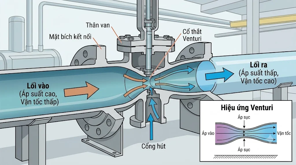 Cấu tạo của Van loại Venturi