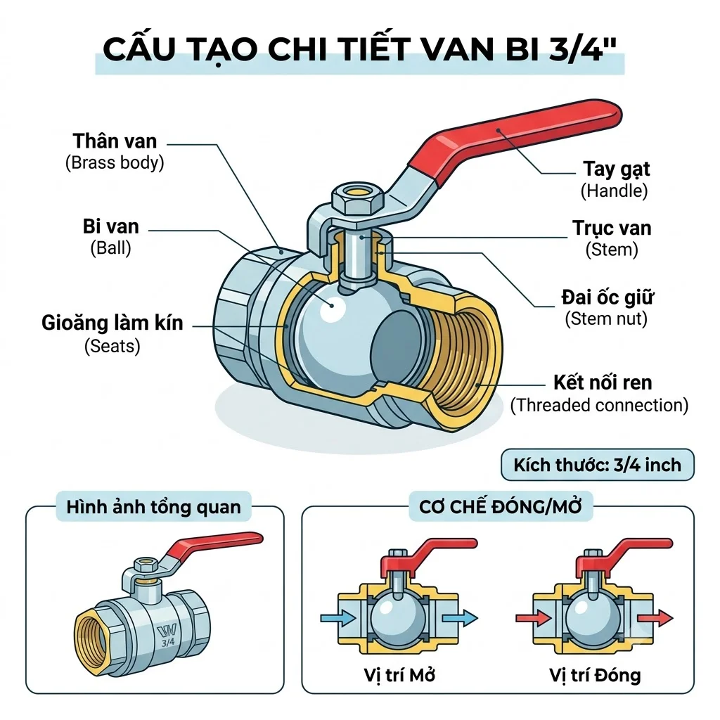 Các loại 3/4 Ball Valve phổ biến