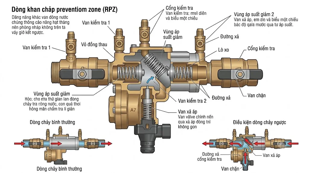 Nguyên lý hoạt động của Backflow Prevention Device