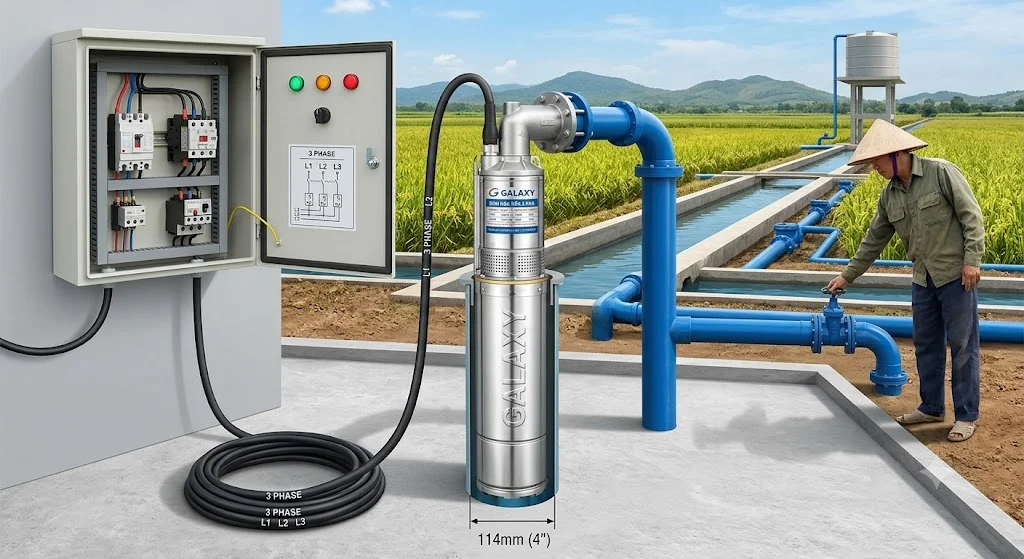 Đặc điểm của bơm hỏa tiễn 3 pha Galaxy