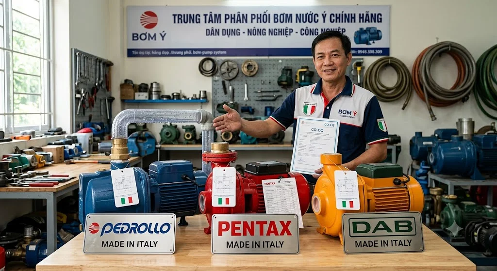 Các thương hiệu bơm nước Ý phổ biến