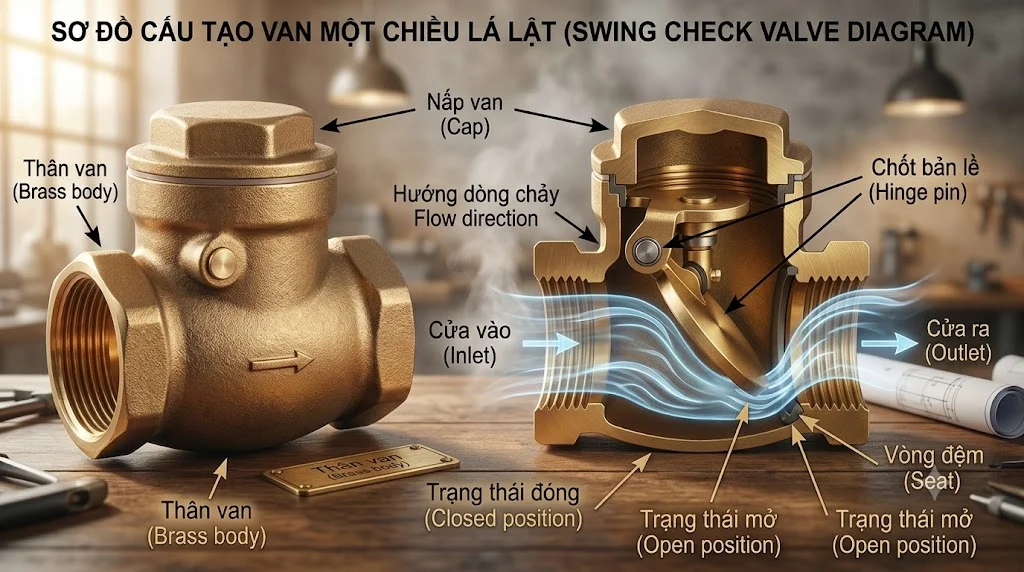 Các loại Brass Swing Check Valve phổ biến