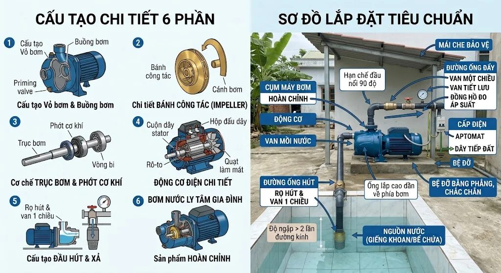 Cách lắp đặt máy bơm tăng áp