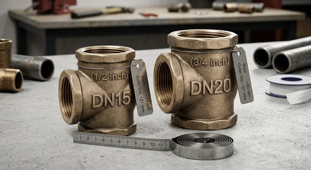 DN15 và DN20 tương đương bao nhiêu inch?