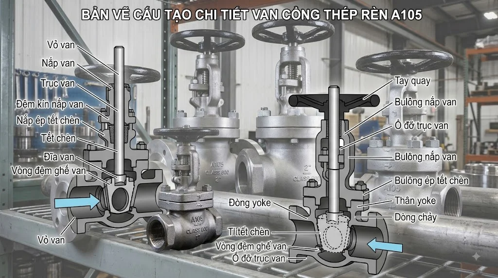 Nguyên lý hoạt động của Forged Steel Gate Valves