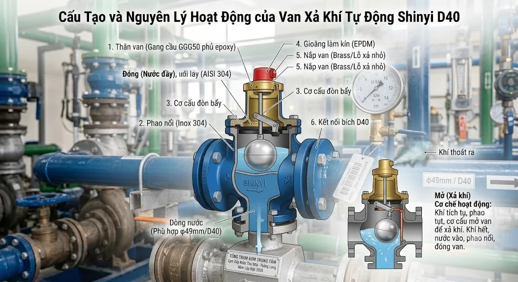 Các loại van xả khí D40 phổ biến