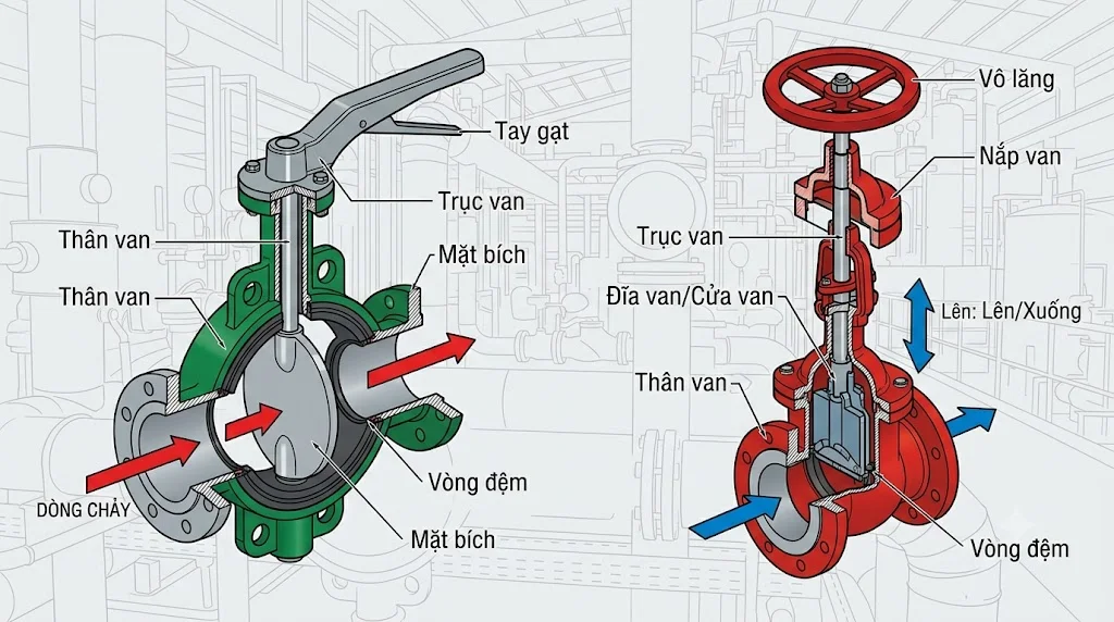 Cấu tạo của Industrial Valves