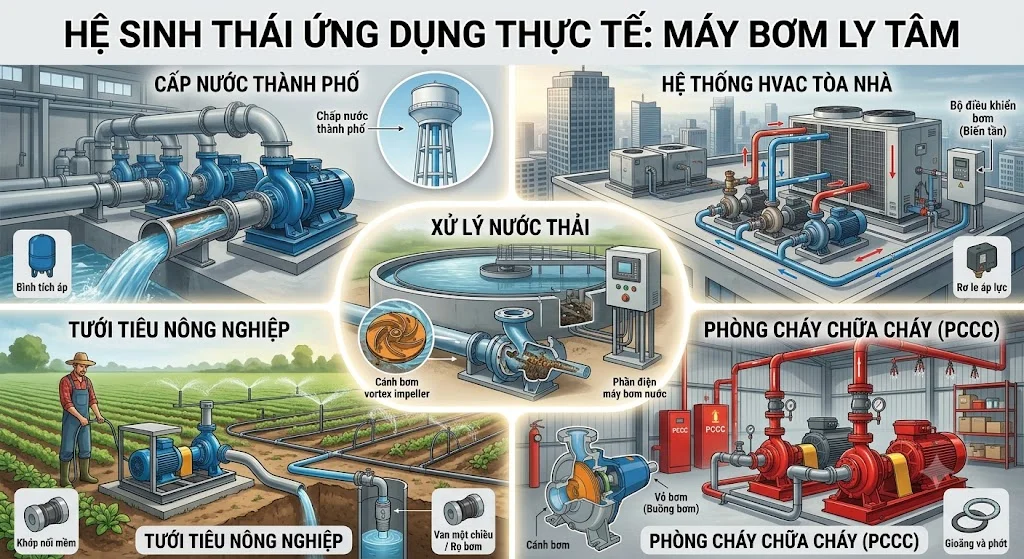 Linh kiện máy bơm theo từng loại máy