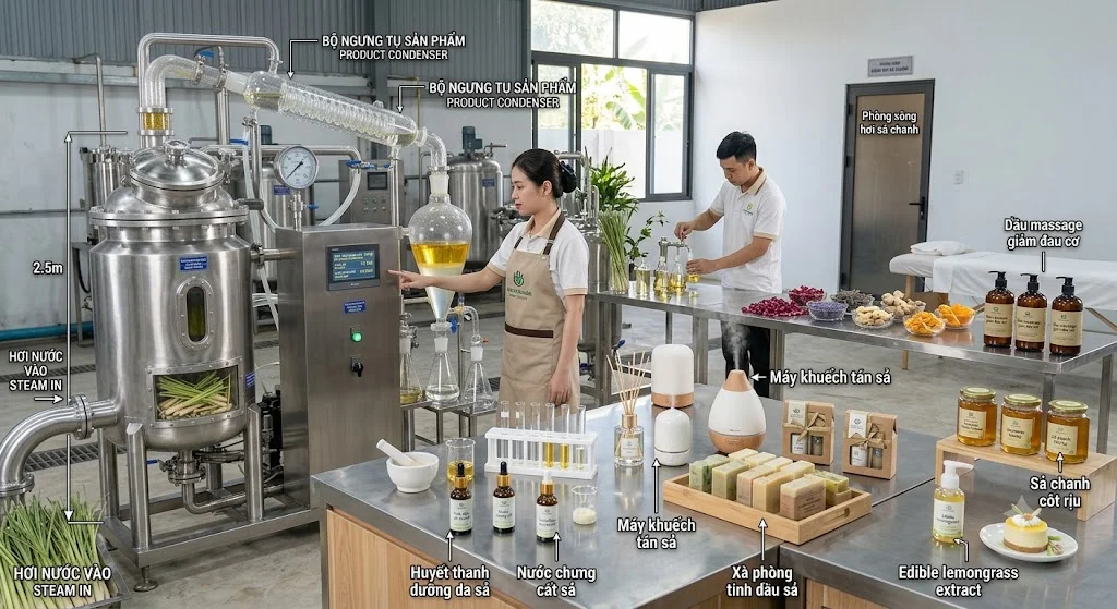 Cấu tạo Máy chiết suất tinh dầu