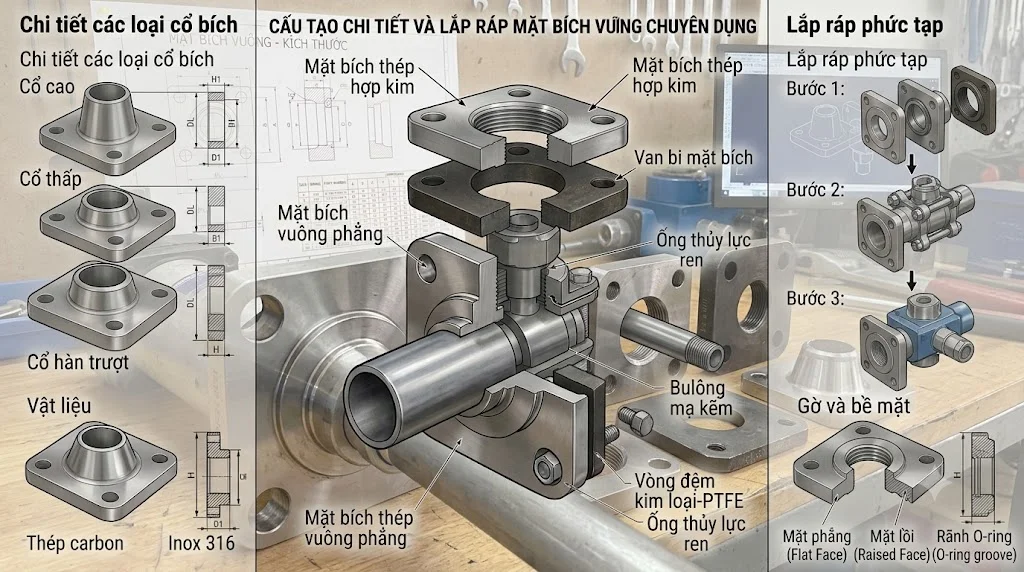 Ưu điểm của Mặt bích vuông