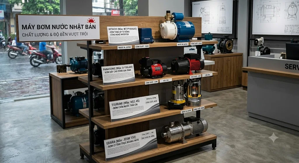 Các thương hiệu máy bơm nước Nhật phổ biến