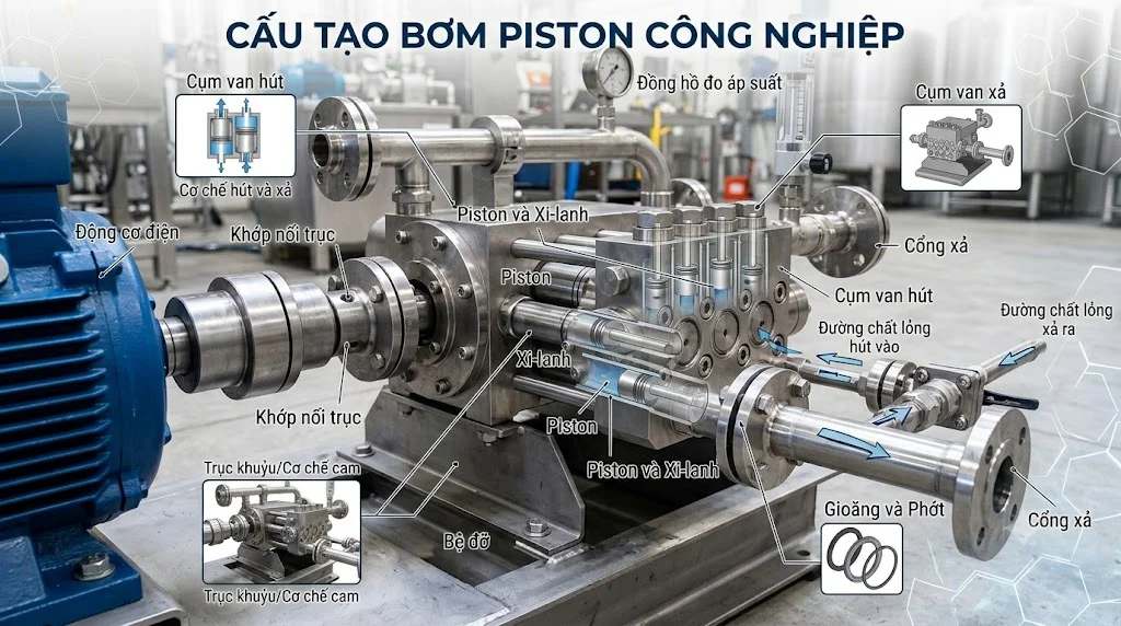 Nguyên lý hoạt động của Stainless Steel Piston Pump