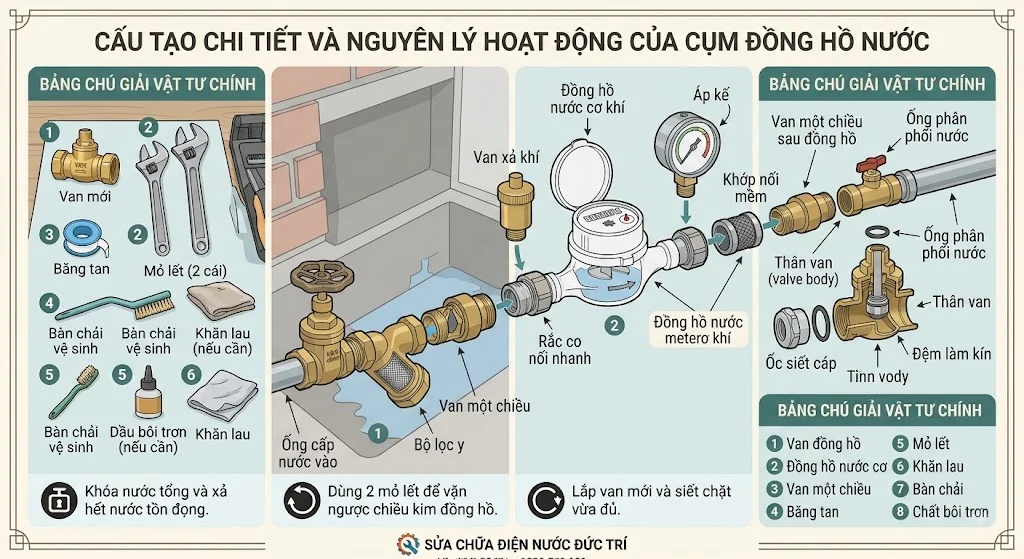 Van đồng hồ nước thường sử dụng loại nào?