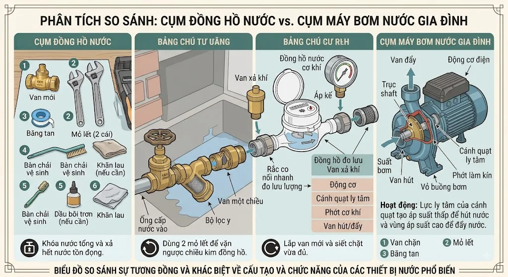 Thay van đồng hồ nước hết bao nhiêu tiền?