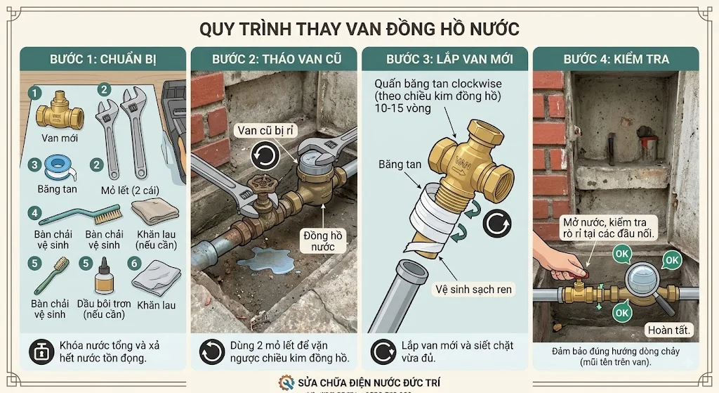 Khi nào cần thay van đồng hồ nước?