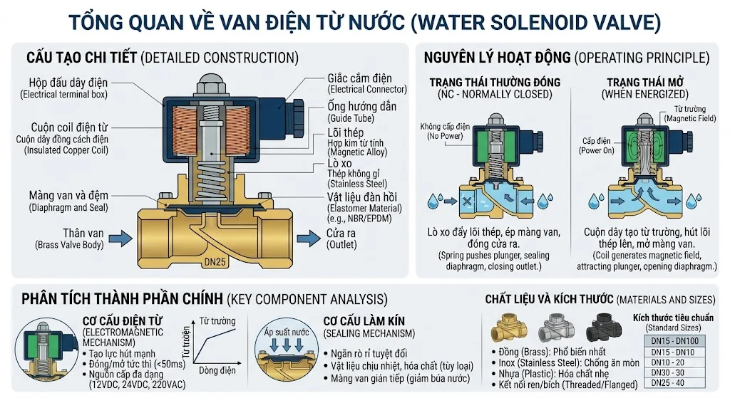 Nguyên lý hoạt động của Valve điện từ nước