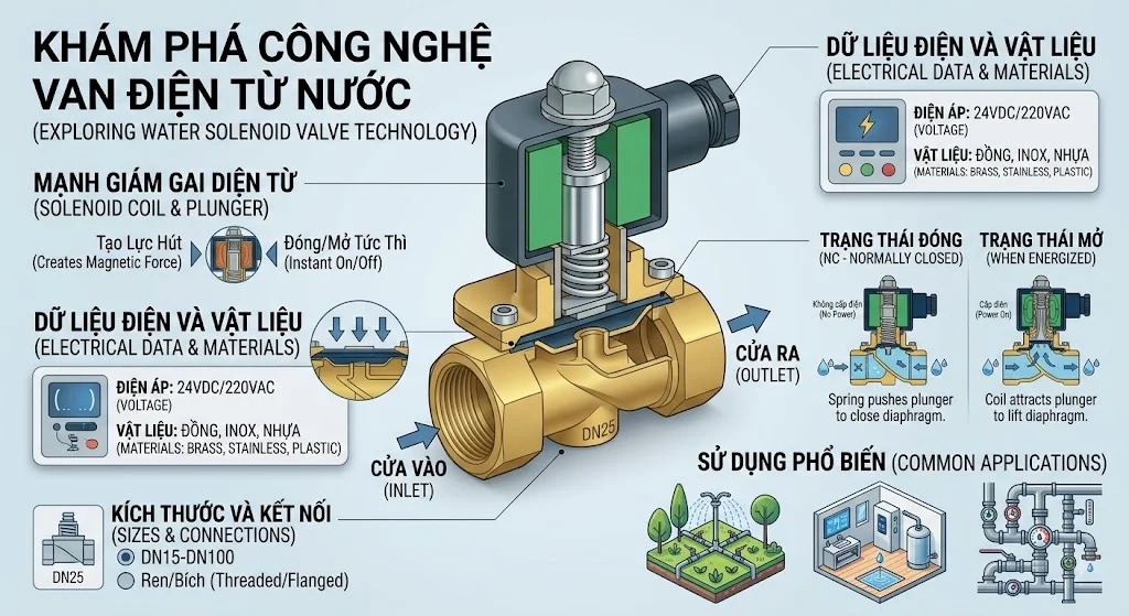 Valve điện từ nước 2 ngả là gì?