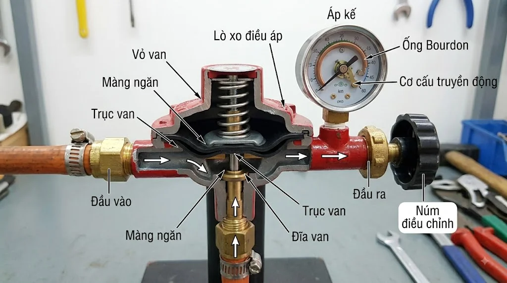 Nguyên lý hoạt động của Van điều áp gas