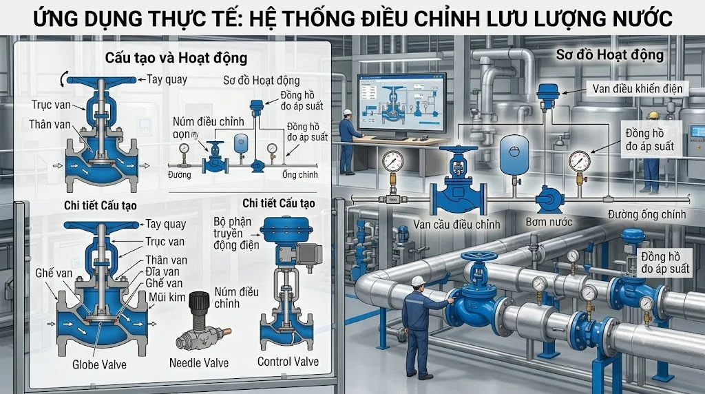 Các loại Van điều chỉnh lưu lượng nước phổ biến