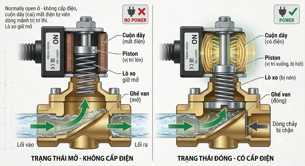 Ứng dụng của Van điện từ thường mở