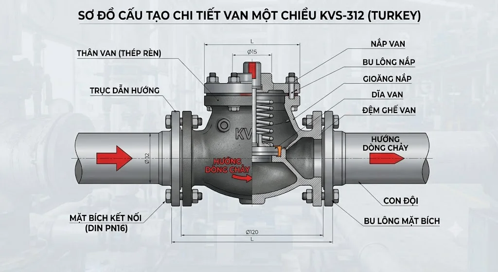 Nguyên lý hoạt động của Van 1 chiều KVS
