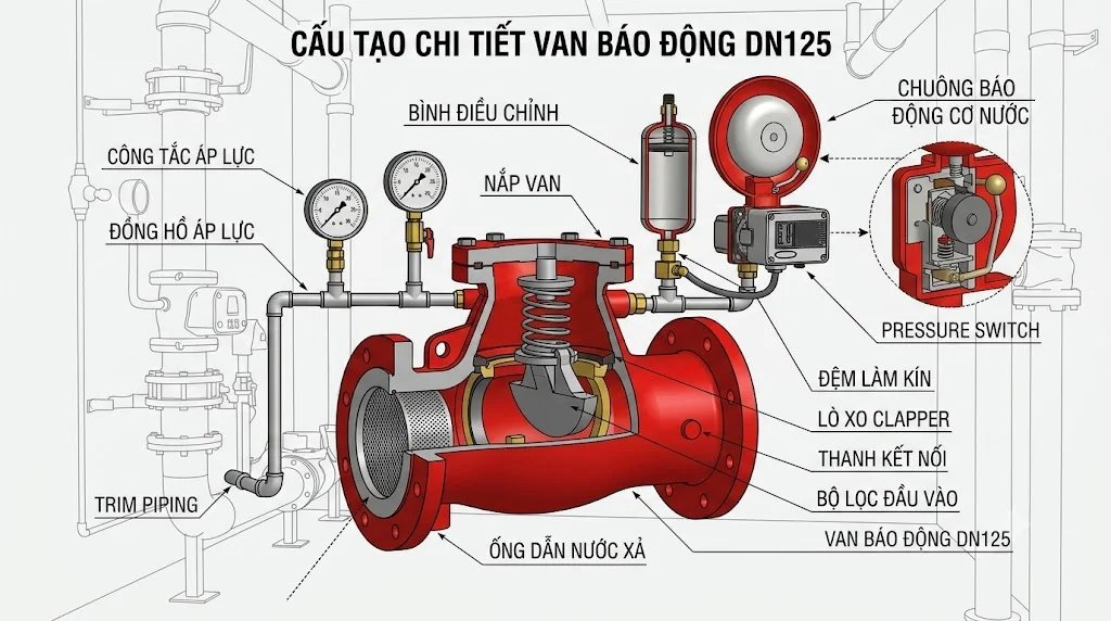 Nguyên lý hoạt động của Van báo động DN 125