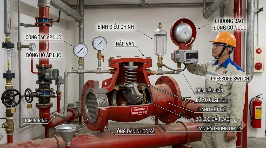 Van báo động DN 125 dùng cho hệ thống nào?