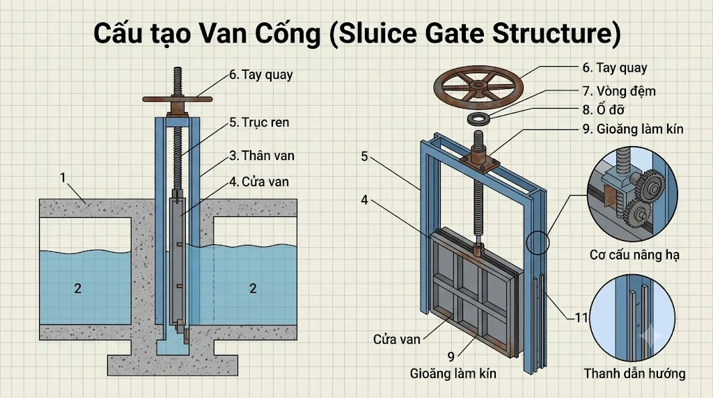 Nguyên lý hoạt động của van cống