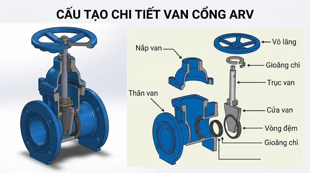 Nguyên lý hoạt động của van cổng ARV