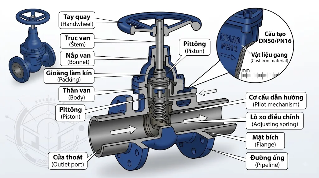 Nguyên lý hoạt động của Van cổng DN 20