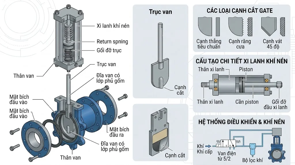 Các loại van cổng dao phổ biến
