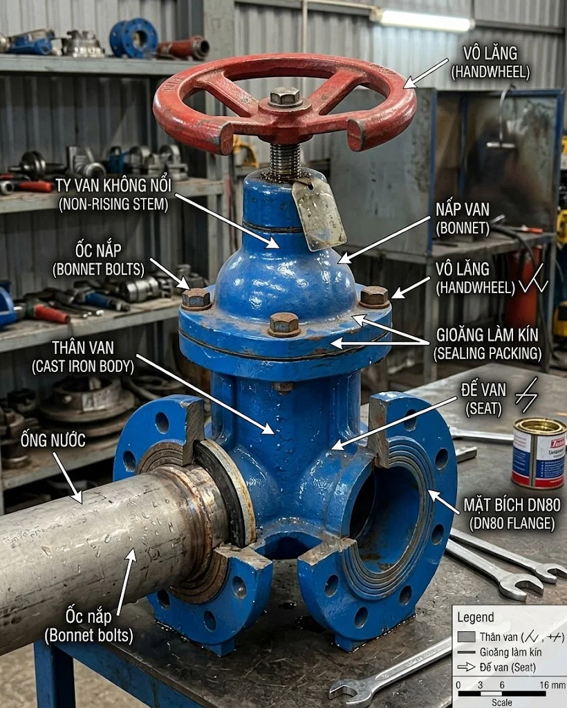 Nguyên lý hoạt động của Van cổng DN 80