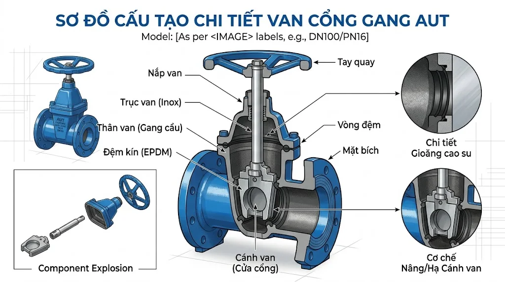Nguyên lý hoạt động của Van cổng gang AUT