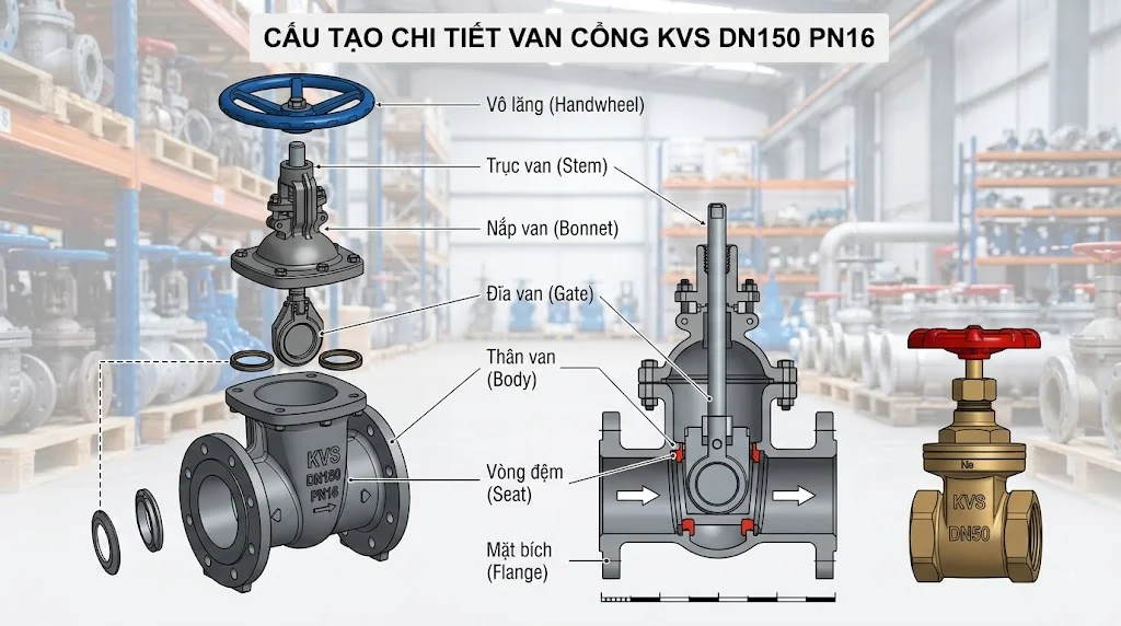 Các loại Van cổng KVS phổ biến