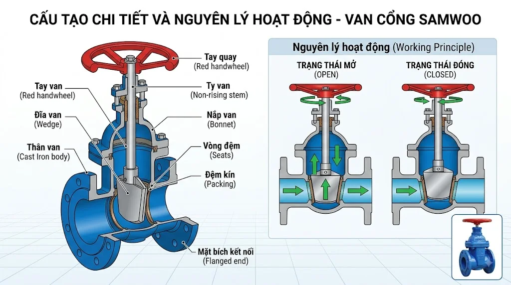 Các loại Van cổng Samwoo phổ biến