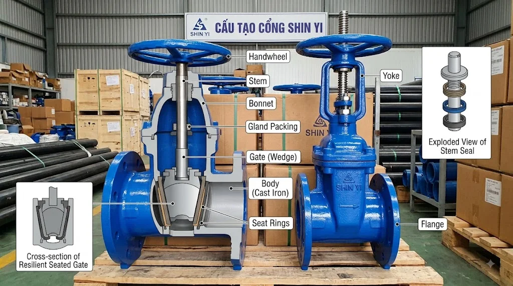 Nguyên lý hoạt động của van cổng Shinyi