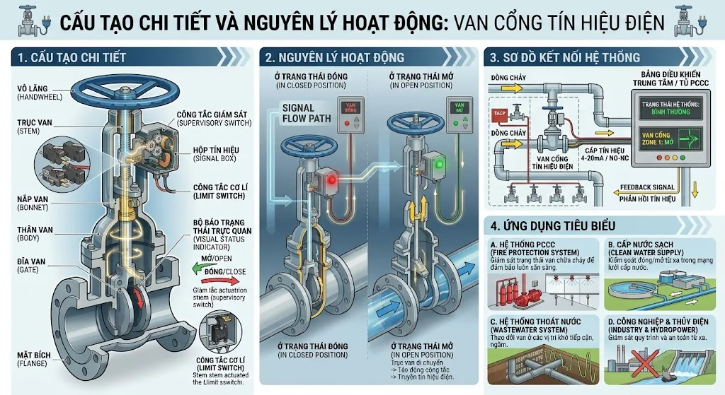 Cấu tạo Van cổng tín hiệu điện