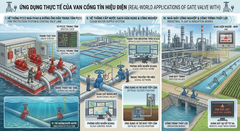 Nguyên lý hoạt động của Van cổng tín hiệu điện