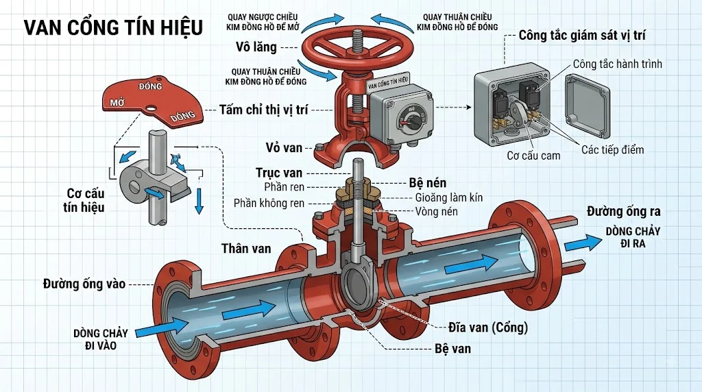 Nguyên lý hoạt động của Van cổng tín hiệu